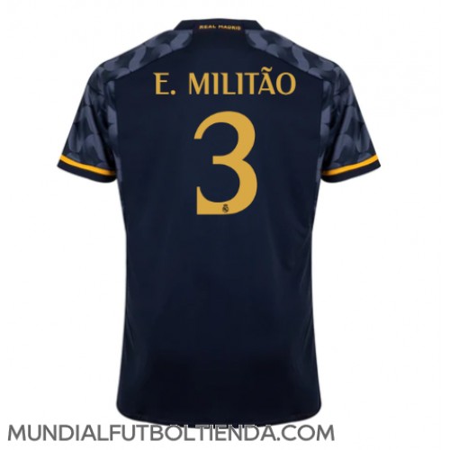 Camiseta Real Madrid Eder Militao #3 Segunda Equipación Replica 2023-24 mangas cortas